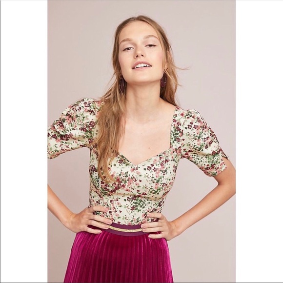 Anthropologie Tops - Anthro Maeve Alchemy Floral fitted top